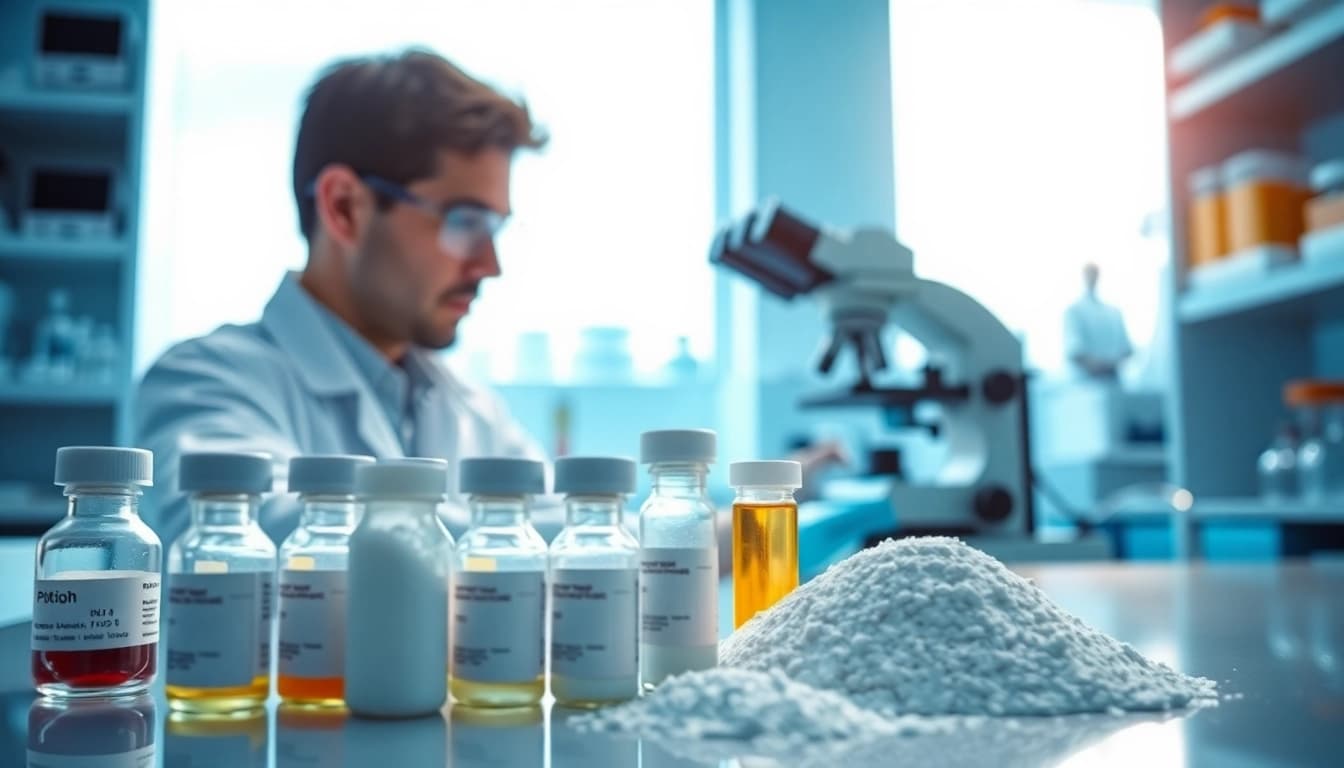 Discover Peptides UK in laboratory showcases with researchers and samples.
