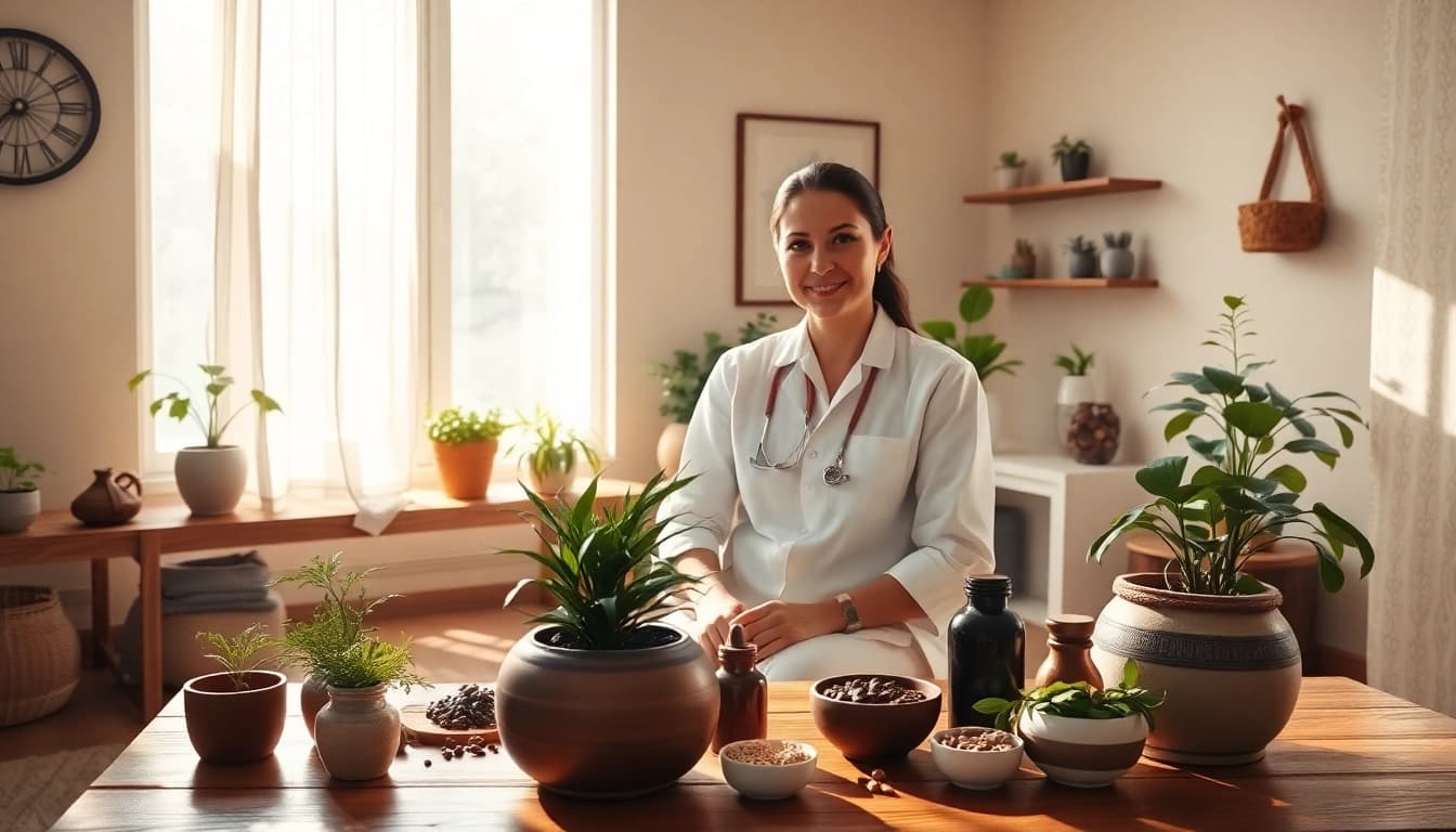 Engaging Ayurveda Consultation with a skilled practitioner in a calming setting.