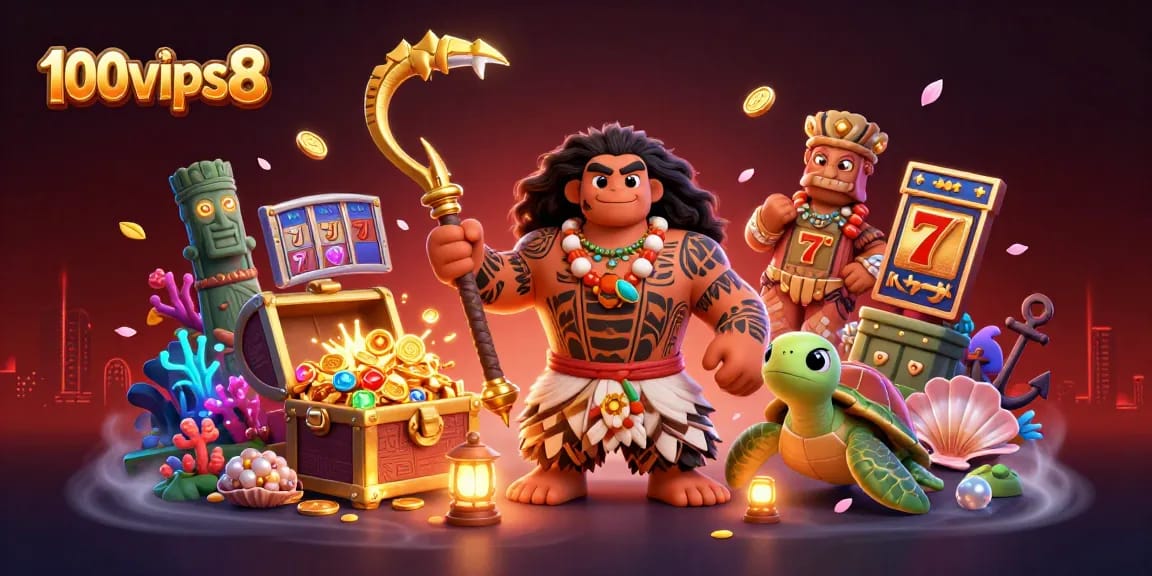 Spinning slots and vibrant gems illustrate gaming excitement at 100vips8 casino.