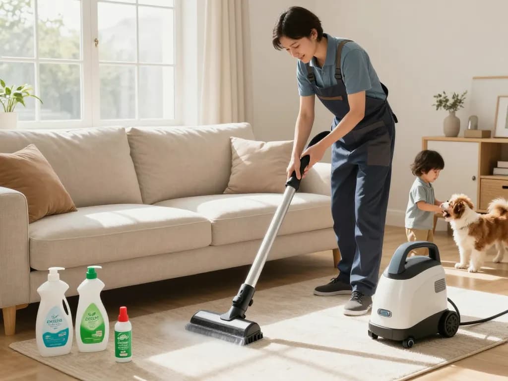 Upholstery cleaning service highlighting landlord resources for effective home care.