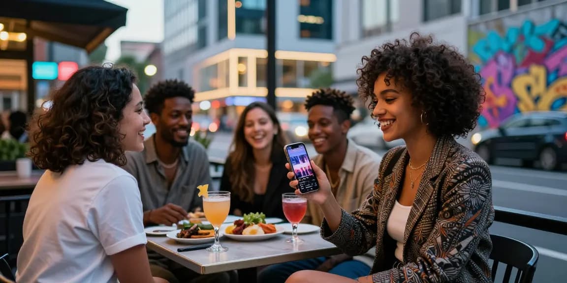 Young adults enjoying a nightlife scene featuring urban culture, engaging in activities related to ia +18