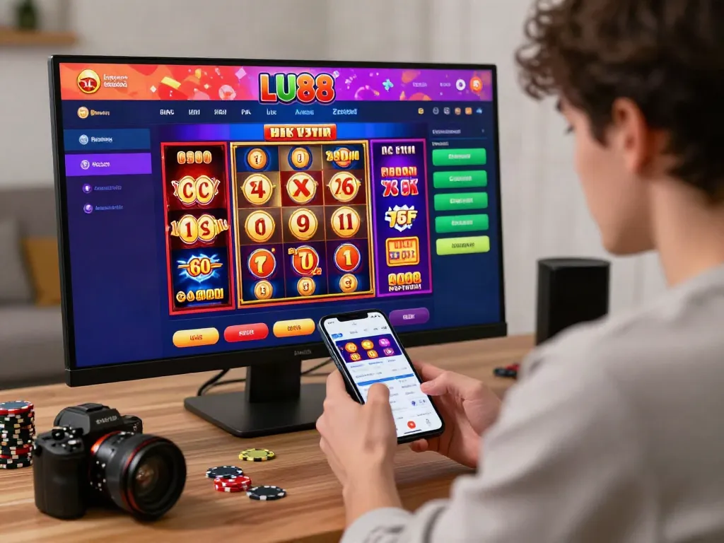 Engaged player on LU88 mobile app exploring exciting online casino games.