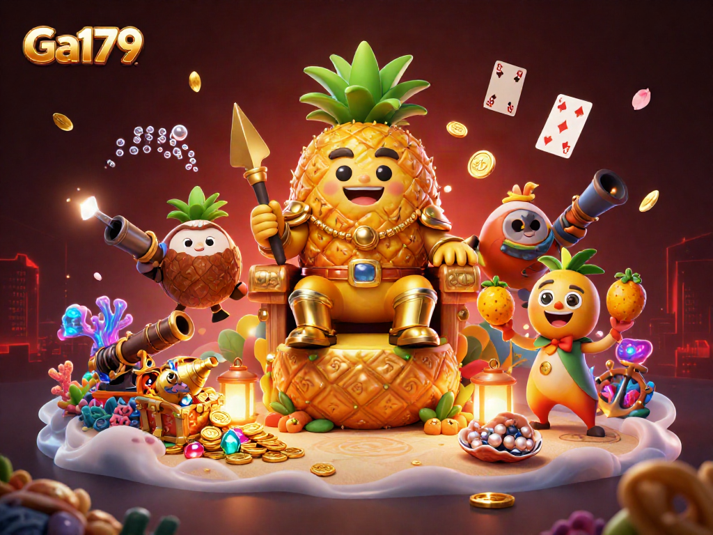 Engage in fun gaming adventures with Ga179 featuring a vibrant casino scene with unique characters.