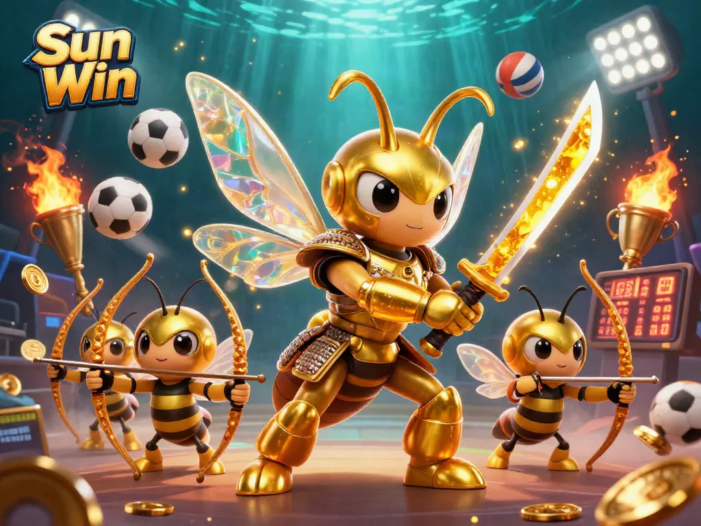Engage in the thrilling world of Sun Win with vibrant casino action featuring sports elements and animated characters.