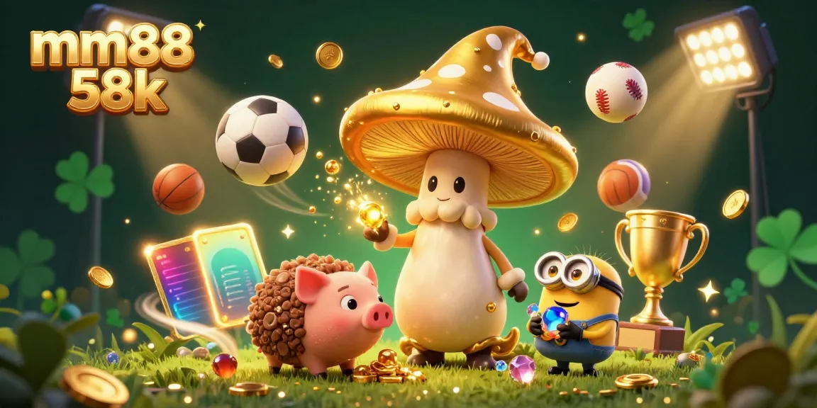 Experience mm88 58k with a magical golden wizard and treasures amidst dynamic sports elements.