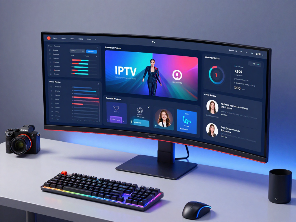 "IPTV panel dashboard showcasing advanced analytics and user insights for IPTV resellers, indicating digital platform efficiency and performance."