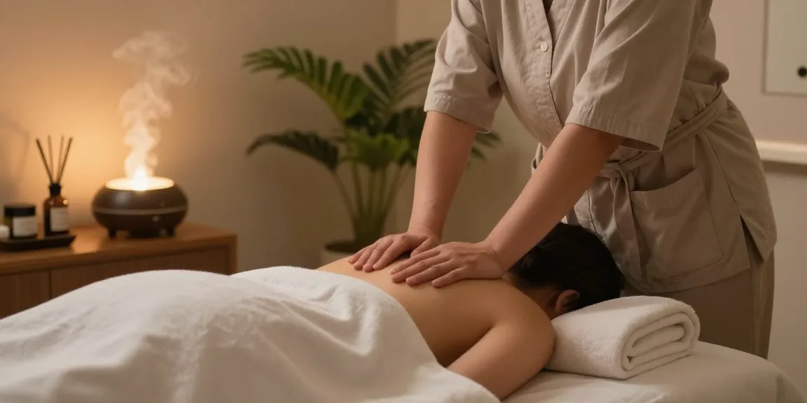 Experience 송도출장안마 in a tranquil home massage setting with a therapist and calming ambiance.