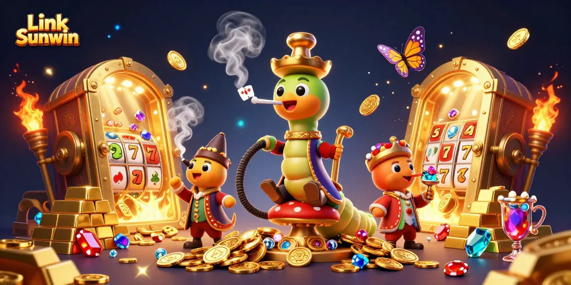 Join the excitement of Link Sunwin with dynamic casino elements and vibrant characters.