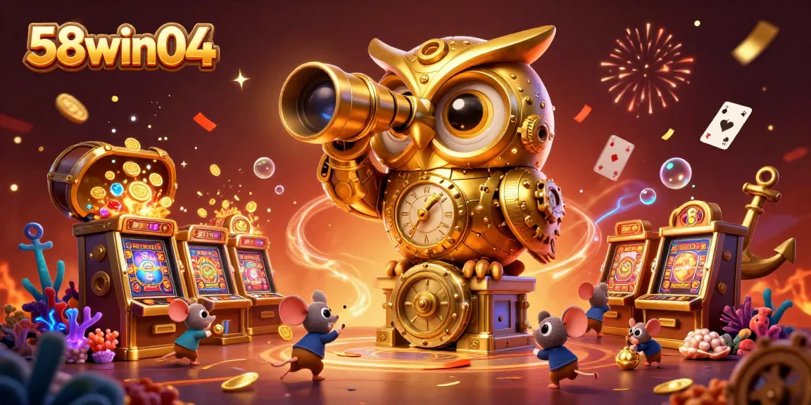 Players enjoy exciting gaming experiences at 58win04's vibrant casino featuring animated characters.